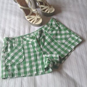 Have Green and White Gingham Women’s Shorts